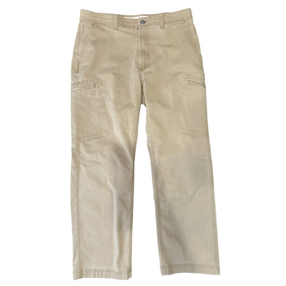 Roundtree & Yorke Men's Beige Khaki Cargo Pants Sz 36 X 32 Casual Safari Outdoor - Picture 1 of 7